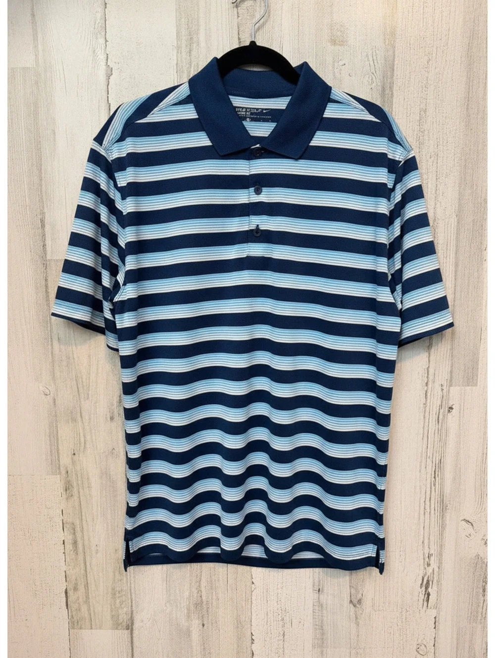 Nike Men Large Golf Polo Shirt Striped Dri-FIT Standard Fit